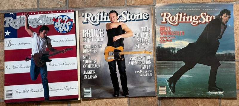 Bruce Springsteen Three Vintage Rolling Stone Magazines Lot Great Shape!