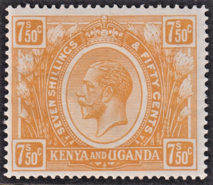 KENYA & UGANDA - KGV 7/6 Orange-Yellow *MINT UNHINGED* SG 93 (CV £200+)