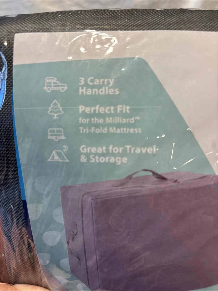 Milliard Tri Folding Full Size Mattress Carry Case Fits 6” 52x24x18inch - Image 3 of 4