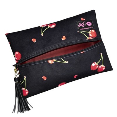 Makeup Junkie Bags Cherry On Top Velvet Make-Up Bag, Medium