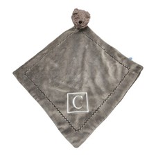 Pottery Barn Kids Brown Bear Lovey  C  Security Blanket 2016 Zig Zag Stitch Trim