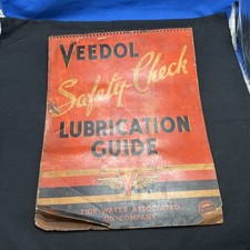Vintage 1940 VEEDOL Safety Check Lubrication Guide Gas Station Motor Oil A3C