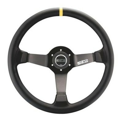 Sparco 015R345MLN R-345 Series Leather Black Steering Wheel