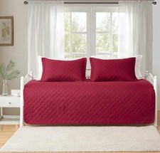 3 Piece Daybed Cover Twin Size Cozy Daybed Sets Bedding 39"x75" Burgundy