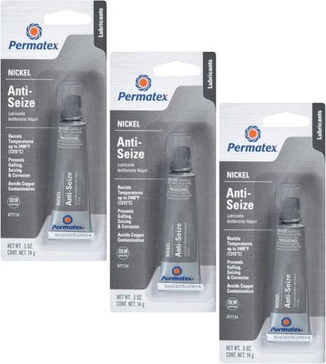 Permatex 77134 Nickel Anti-Seize Lubricant, 0.5 oz Tube -3 Pack 