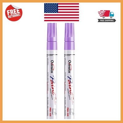 Quick-Drying Oil-Based Light Purple Markers for Metal, Glass, and More - 2 Pack