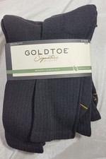 Goldtoe 6pk Signature Men's Repreve Modern Knit Crew Socks - Black - L
