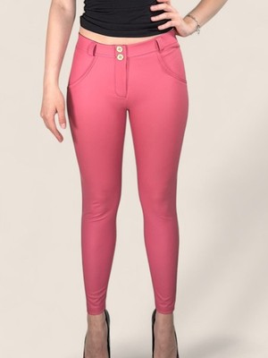Freddy WR.UP Push-Up Vegan Leder 7/8 Regular Waist Dunkel Rosa