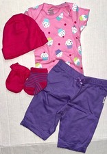 GERBER 5 piece set purple/pink CUPCAKE motif size NEWBORN