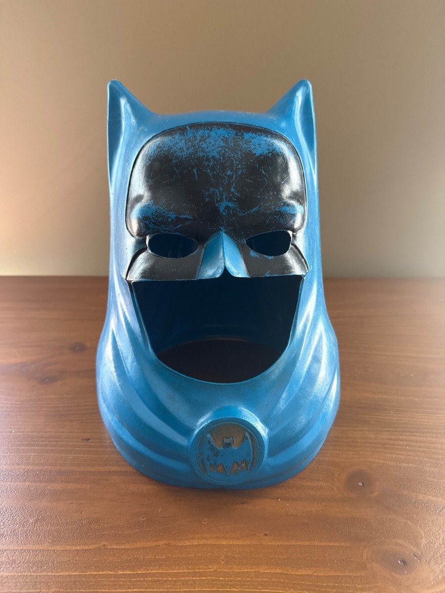 Vintage 1966 Batman Plastic Mask Halloween Costume Helmet Cowl