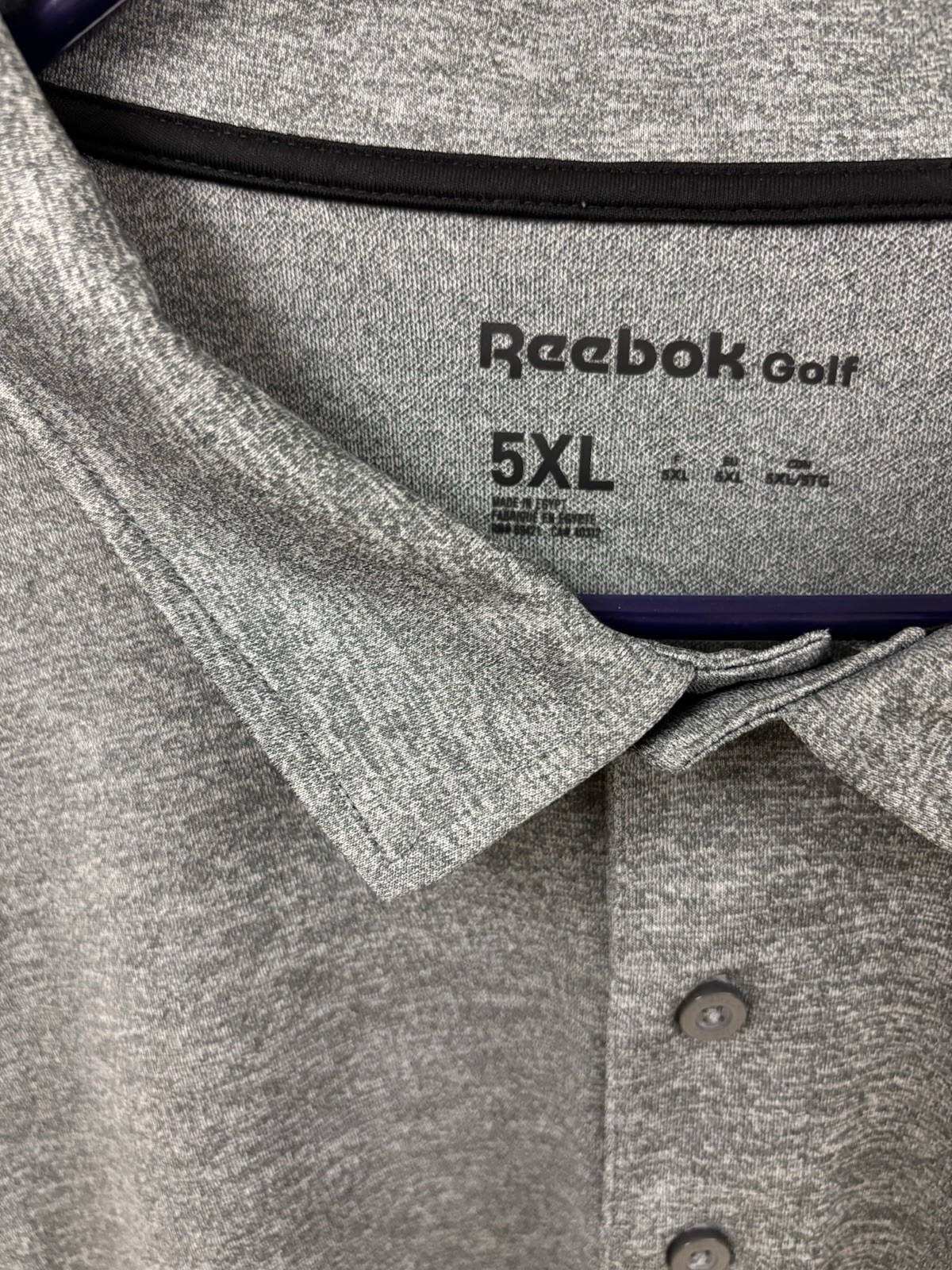 Reebok Golf Mens Casual Short Sleeve Heather Gray Polo Short Size 5XL thumbnail 6