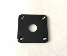 Plastic Jack Plate For Les Paul / Square  Contoured  - Black