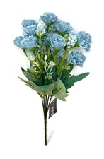 Mini Artificial Carnation & Gypsophila Flower Bush 30cm - Colour Choice
