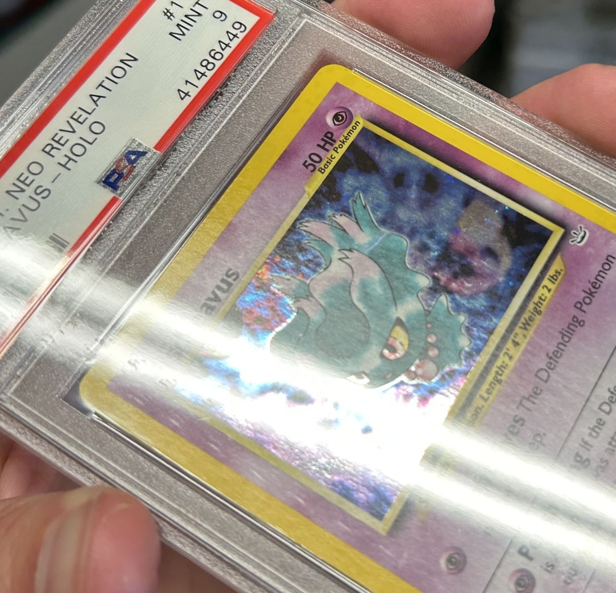 PSA 9 MINT Misdreavus 11/64 DOUBLE HOLO ERROR Neo Revelation