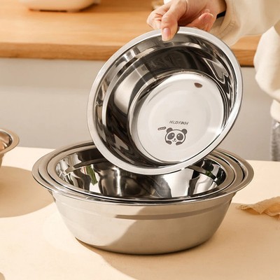 304 Stainless Steel Lamian Noodles Bowls Thickened Durable Salad Bowl Cooking Ba