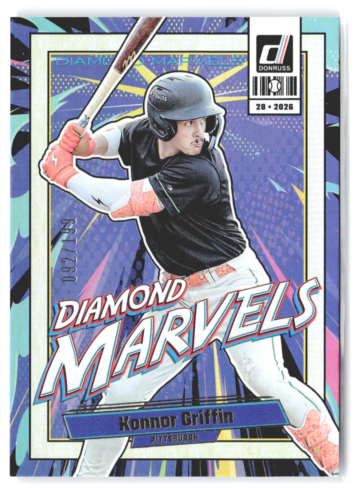 2026 Donruss #14 Konnor Griffin Diamond Marvels Holo #/199
