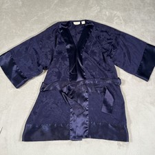 Vintage Victoria's Secret Satin Robe One Size Fits All Dark Purple Gold Label