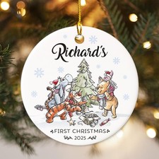 Personalized Winnie The Pooh Baby's First Christmas Keepsake 2025 Ornament