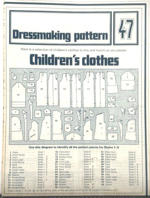 Dressmaking Pattern #47 - Children's Clothes (Various Sizes) New