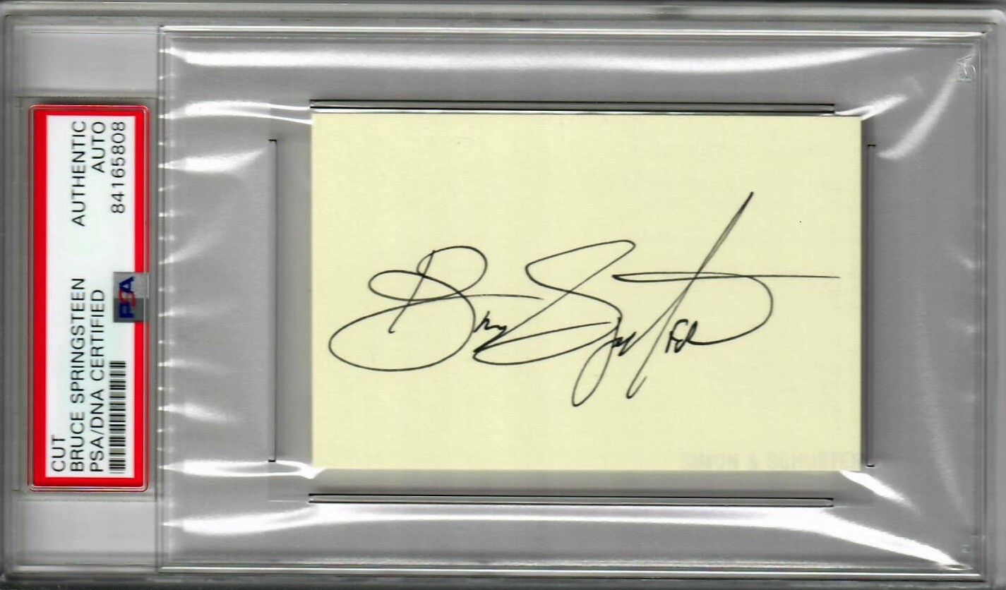 Bruce Springsteen Signed Cut Signature PSA DNA Encapsulated Authentic Autograph