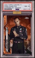 2020 Topps Chrome Formula 1 F1 Lewis Hamilton Orange Sapphire /25 PSA 8 Portrait