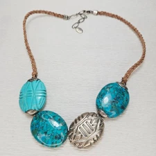 Silpada 925 Sterling Turquoise Turks and Caicos Bold Necklace #N2859 Orig $229