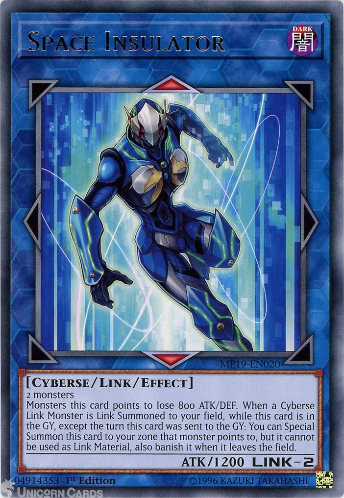 MP19-EN020 Space Insulator Rare 1st Edition Mint YuGiOh Card