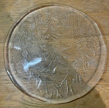 Vintage Borgonovo Glas Weihnachtsplatte 31,5 cm Dorfszene Italien verpackt
