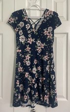 Floral Skater Dress with Criss-Cross Tie Back