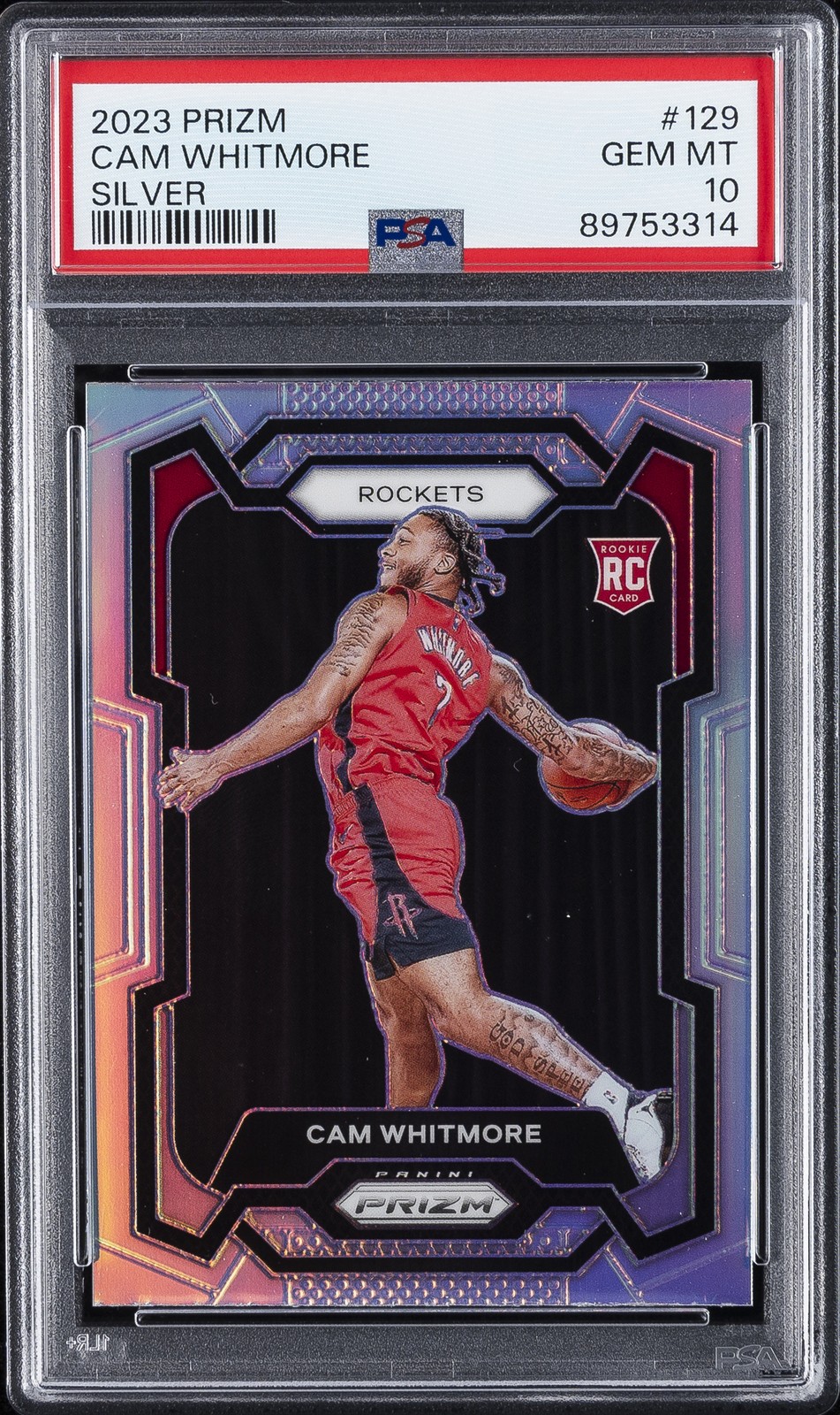 2023 PANINI PRIZM SILVER PRIZM #129 CAM WHITMORE PSA 10
