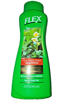 Flex Tea Tree Mint Shampoo REPAIRING Dry Damaged Hair Herbal Extracts Vegan (8)