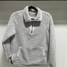 Cozy Sherpa Fleece Women Small White  1/4 Zip...