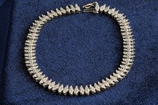 9ct Gold Diamond Line Bracelet 68 Brilliants 19.5cm 7.67g 375 Hallmarked Ladies