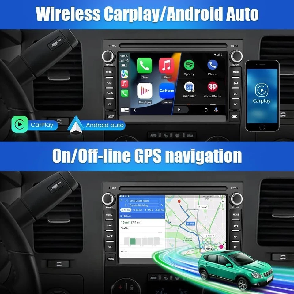 2G+64G Car Radio for Chevy Silverado GMC Sierra 2007-2013 – Android 13, GPS - Image 4 of 4