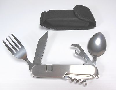 Multi Function Camping Utensil Tool 7-in-1 Detachable Knife Fork Spoon Emergency
