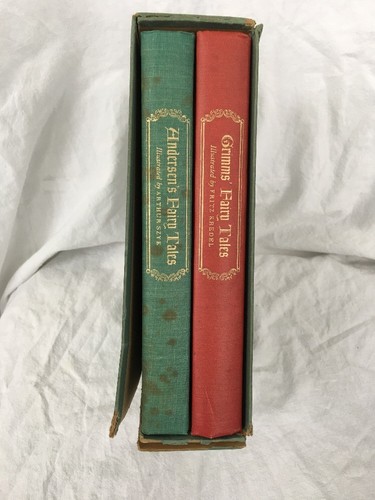 Grimms' Fairy Tales & Andersen's Fairy Tales Box Book Slip Case 1945 Illustrated - Picture 3 of 10