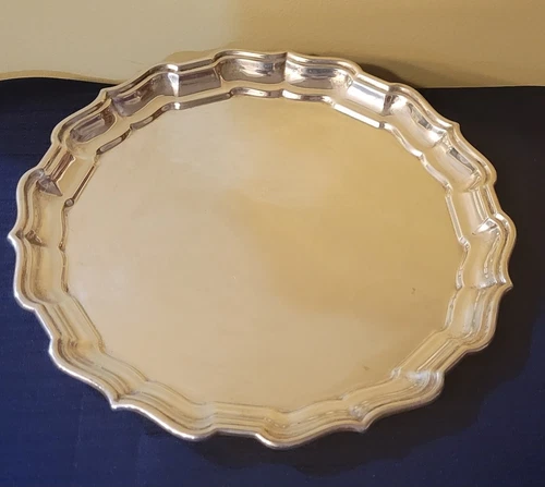 Reed and Barton Chippendale Sterling Silver Round Serving Tray 12"