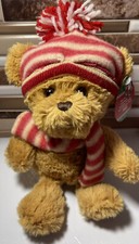 NEW Dan Dee Christmas Brown Bear Hat Scarf Winter 7 Plush Stuffed