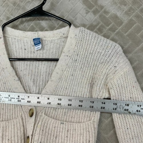 Old Navy Girls 6 Cardigan Sweater Cream White Knit Button Front Pockets - Picture 7 of 14