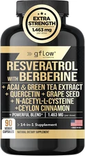 Resveratrol Supplement - 6000Mg Max Strength with Berberine 3000Mg Ceylon Cin...