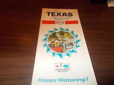1968 Enco TEXAS Vintage Road Map