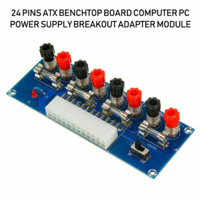24 Pins ATX Benchtop Board Computer PC Power Supply Breakout Adapter Module USA