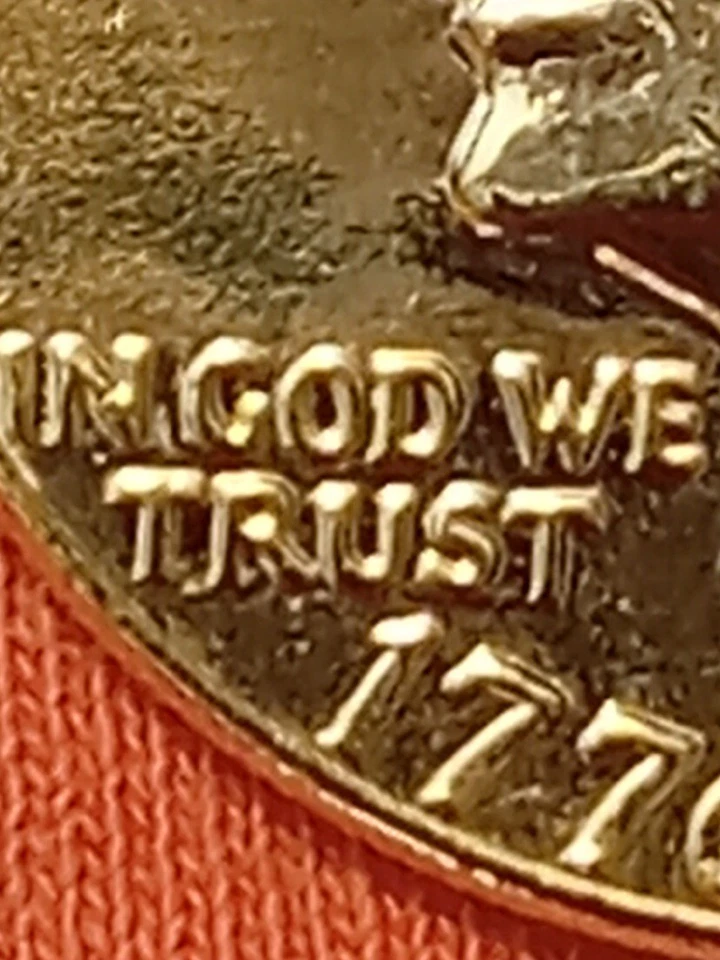 Gold Plated, Unci Bicentenial, Eisenhower "IKE" Dollar w/doubling On Both Sides! - Image 3 of 4