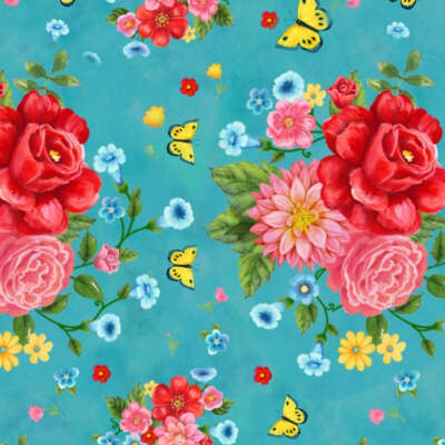 Farmhouse Pioneer Blue Super SOFT Yoga Band Leggings Butterfly Floral Woman OS T