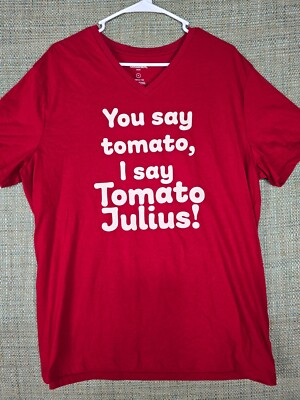 GoodFellow Womens Shirt Red V neck Short Sleeve Tomato Julius XL