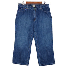 LL Bean womens 100 cotton capri jeans size 16 med wash denim high rise