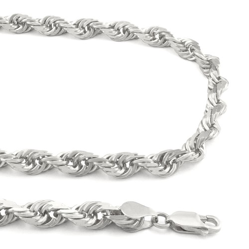 10K White Gold Mens 6mm Italian Diamond 