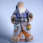 Wooden hand carved  Santa Claus Figurine 14" home Christmas holiday decor
