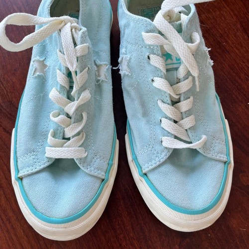 one star converse light blue