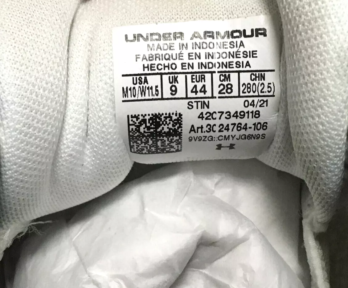 Under Armour Curry 3Z5 Basketball Shoes 3024764 Unisex White